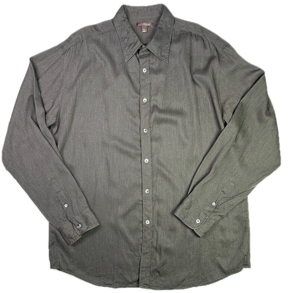 Saltaire Men's XL Brown Shirt Tencel Wool Blend Twill *Flaw